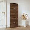 vidaXL Schuhschrank Braun Eichen-Optik 59x17x169 cm Holzwerkstoff