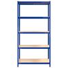 vidaXL Regale mit 5 B&ouml;den 3 Stk. Blau Stahl & Holzwerkstoff