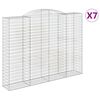 vidaXL Gabionen mit Hochbogen 7 Stk. 300x50x220/240cm Verzinktes Eisen