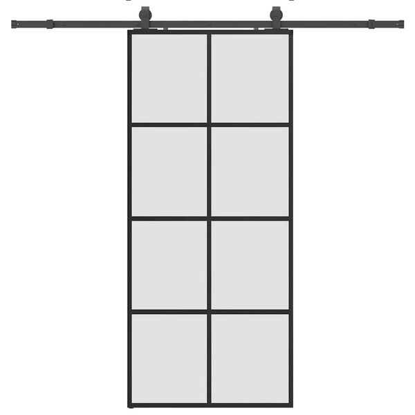 vidaXL Schiebet&uuml;r mit Beschlag Schwarz 90x205 cm ESG-Glas