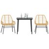 vidaXL 3-teiliges Garten-Esszimmer-Set Braunes Polyrattanglas