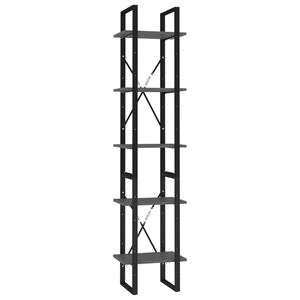vidaXL B&uuml;cherregal 5 F&auml;cher Grau 40x30x175 cm Holzwerkstoff