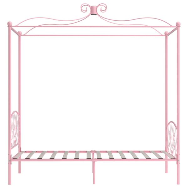 vidaXL Himmelbett-Gestell Rosa Metall 100 x 200 cm
