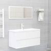 vidaXL Waschbeckenunterschrank Hochglanz-Wei&szlig; 90x38,5x45 cm