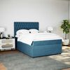 vidaXL Boxspringbett mit Matratze Blau 140x190 cm Samt