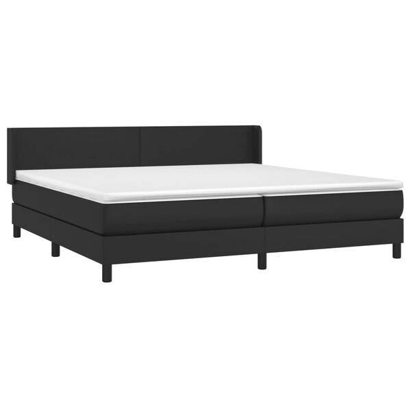 vidaXL Boxspringbett mit Matratze Schwarz 200x200 cm Kunstleder