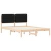 vidaXL Bettgestell mit gepolstertem Kopfteil Schwarz 135 x 190 cm