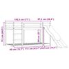 vidaXL Etagenbett mit Rutsche und Gardinen Blau 90x190 cm