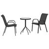 vidaXL Garten Bistro Set 3 pcs Schwarz Stahl