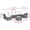 vidaXL 8-tlg. Garten-Sofagarnitur mit Kissen Grau Poly Rattan