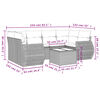 vidaXL 7-tlg. Garten-Sofagarnitur mit Kissen Beige Poly Rattan
