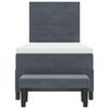 vidaXL Boxspringbett mit Matratze Dunkelgrau 90 x 200 cm Samt