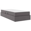 vidaXL Aufbewahrungsbett mit Matratze mit Matratze 2 pcs Grau Leder