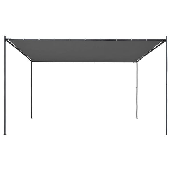 vidaXL Pergola mit Schrägdach 400x400x270 cm Anthrazit 180 g/m²