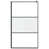 vidaXL Duschwand mit Ablage f&uuml;r Walk-In-Dusche Schwarz 115x195 cm ESG