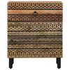 vidaXL Nachttisch Schwarz 50x33x60 cm Raues Mangoholz