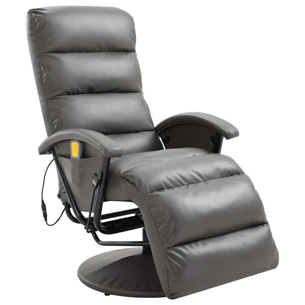 vidaXL TV-Massagesessel Grau Kunstleder