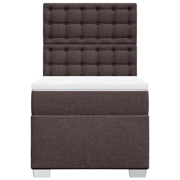 vidaXL Boxspringbett mit Matratze Dunkelbraun 100x200 cm Stoff