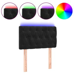 vidaXL LED Kopfteil Schwarz 80x7x78/88 cm Samt
