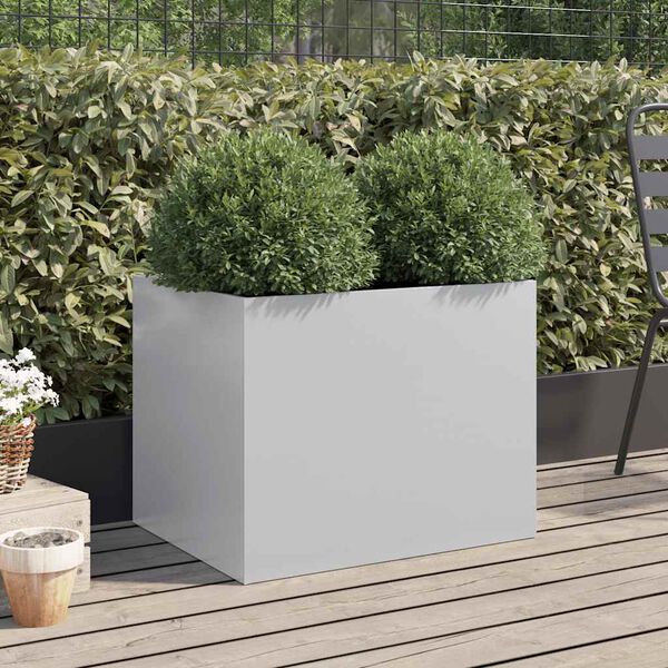 vidaXL Pflanzk&uuml;bel Silbern 62x47x46 cm Verzinkter Stahl