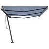 vidaXL Standmarkise Manuell Einziehbar 600x300 cm Blau/Wei&szlig;