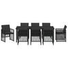 vidaXL Garten Essgruppe 9 pcs Schwarz Poly-Rattan
