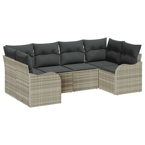 vidaXL Gartensofa-set Hellgrau Poly-Rattan
