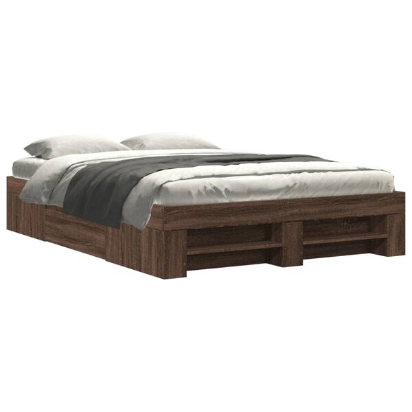 vidaXL Bettgestell ohne Matratze Braun Eiche 140x200 cm Holzwerkstoff