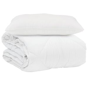vidaXL Sommerdecke mit Kissen 2 pcs Wei&szlig; Mikrofaser