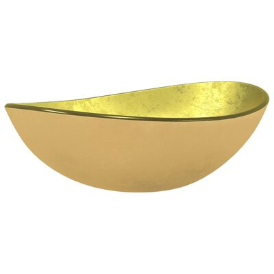 vidaXL Waschbecken Hartglas 54,5x35x15,5 cm Golden