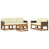 vidaXL Outdoor-Sofagarnitur 6 stk. Natur und Creme