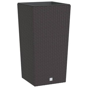 vidaXL Pflanzk&uuml;bel mit herausnehmbaren Einsatz Braun 21/49 L PP-Rattan
