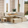 vidaXL Garten-Sofa-Set mit Kissen 8 pcs Beige Poly Rattan