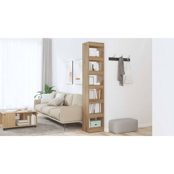vidaXL B&uuml;cherregal/Raumteiler Artisan-Eiche 40x30x198 cm