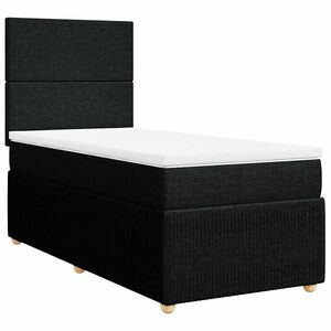 vidaXL Boxspringbett mit Matratze Schwarz 80x200 cm Stoff