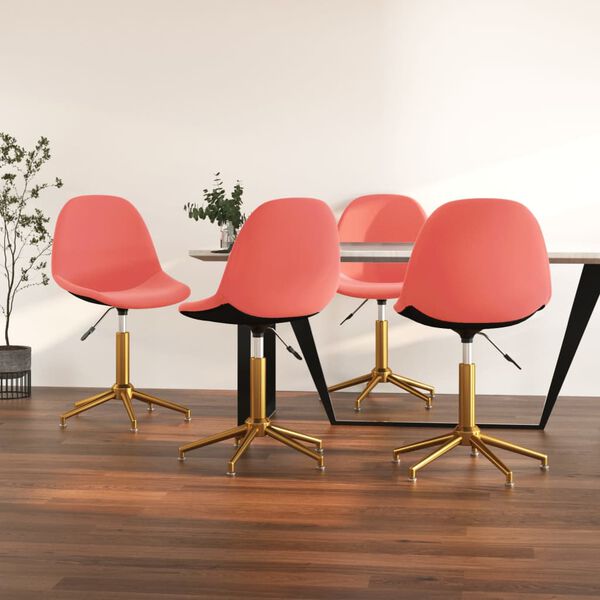 vidaXL Esszimmerst&uuml;hle 4 Stk. Drehbar Rosa Samt