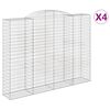 vidaXL Gabionen mit Hochbogen 4 Stk. 300x50x220/240cm Verzinktes Eisen