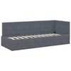 vidaXL Eckbettgestell mit Kopfteil Dunkelgrau 80 cm x 200 cm Samt