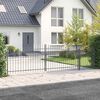 vidaXL Gartentor mit Schloss Grau 125 x 500 cm Stahl