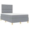 vidaXL LED Boxspringbett mit Matratze Hellgrau 120 x 200 cm Stoff