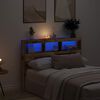 vidaXL LED-Kopfteil mit Ablagen Altholz-Optik 140x17x102 cm
