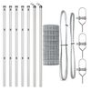 vidaXL Zaun mit Pfosten Silber 0,4 x 25 m Stahl und PVC