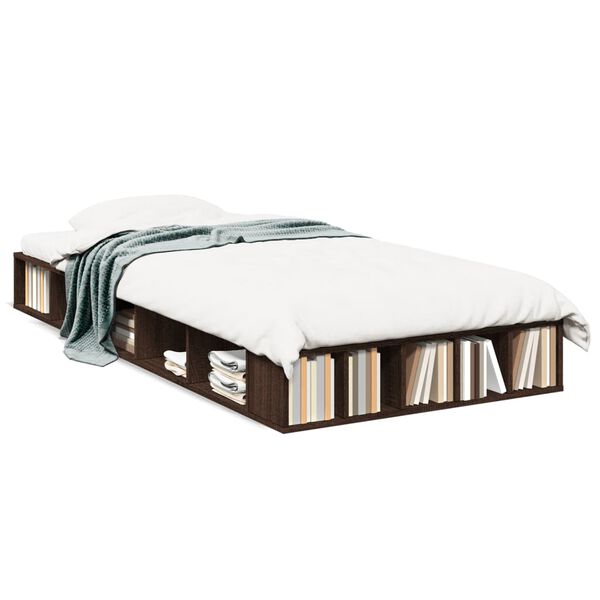 vidaXL Bettgestell Braun Eichen-Optik 90x190 cm Holzwerkstoff