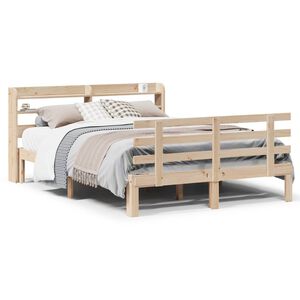 vidaXL Bettgestell mit Kopfteil ohne Matratze 140x190 cm