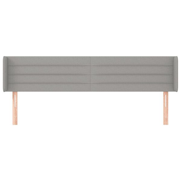 vidaXL Kopfteil mit Ohren Hellgrau 183x16x78/88 cm Stoff