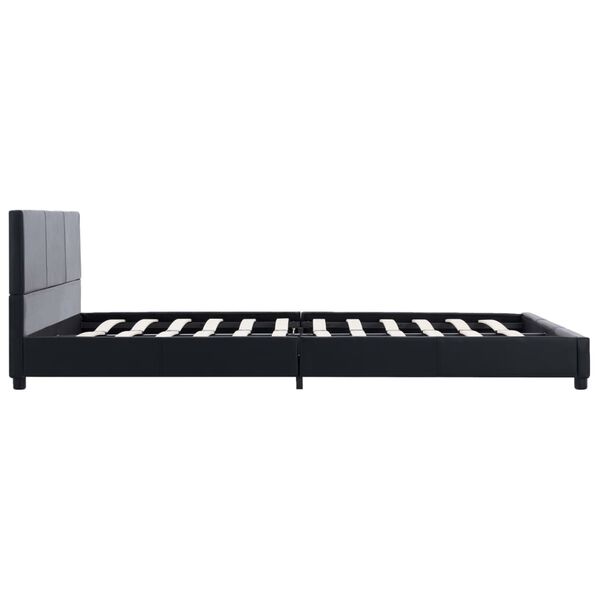 vidaXL Bettgestell Schwarz Kunstleder 160x200 cm