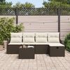 vidaXL Gartensofa-set mit Kissen 6 pcs Braun und Creme Poly-Rattan