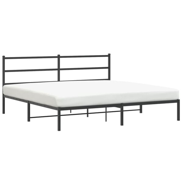 vidaXL Bettgestell mit Kopfteil Metall Schwarz 183x213 cm