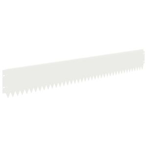 vidaXL Rasenkante 10 stk. 103 x 15 cm Stahl Wei&szlig;