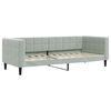 vidaXL Tagesbett Ausziehbar mit Matratzen Hellgrau 80x200 cm Samt